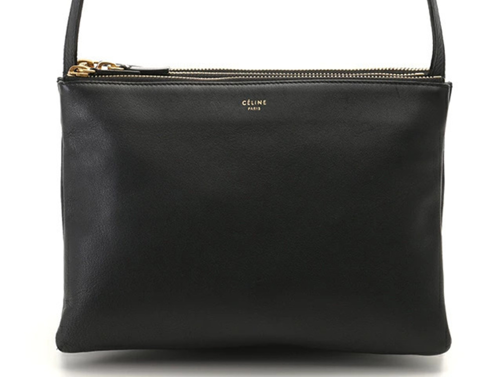 Celine Trio Bag Black Leather Shoulder
